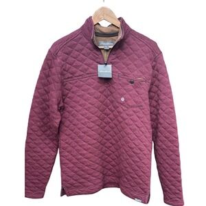 Eddie Bauer Womens Quilted 1/4 Zip Pullover Sweatshirt Burgundy Size S